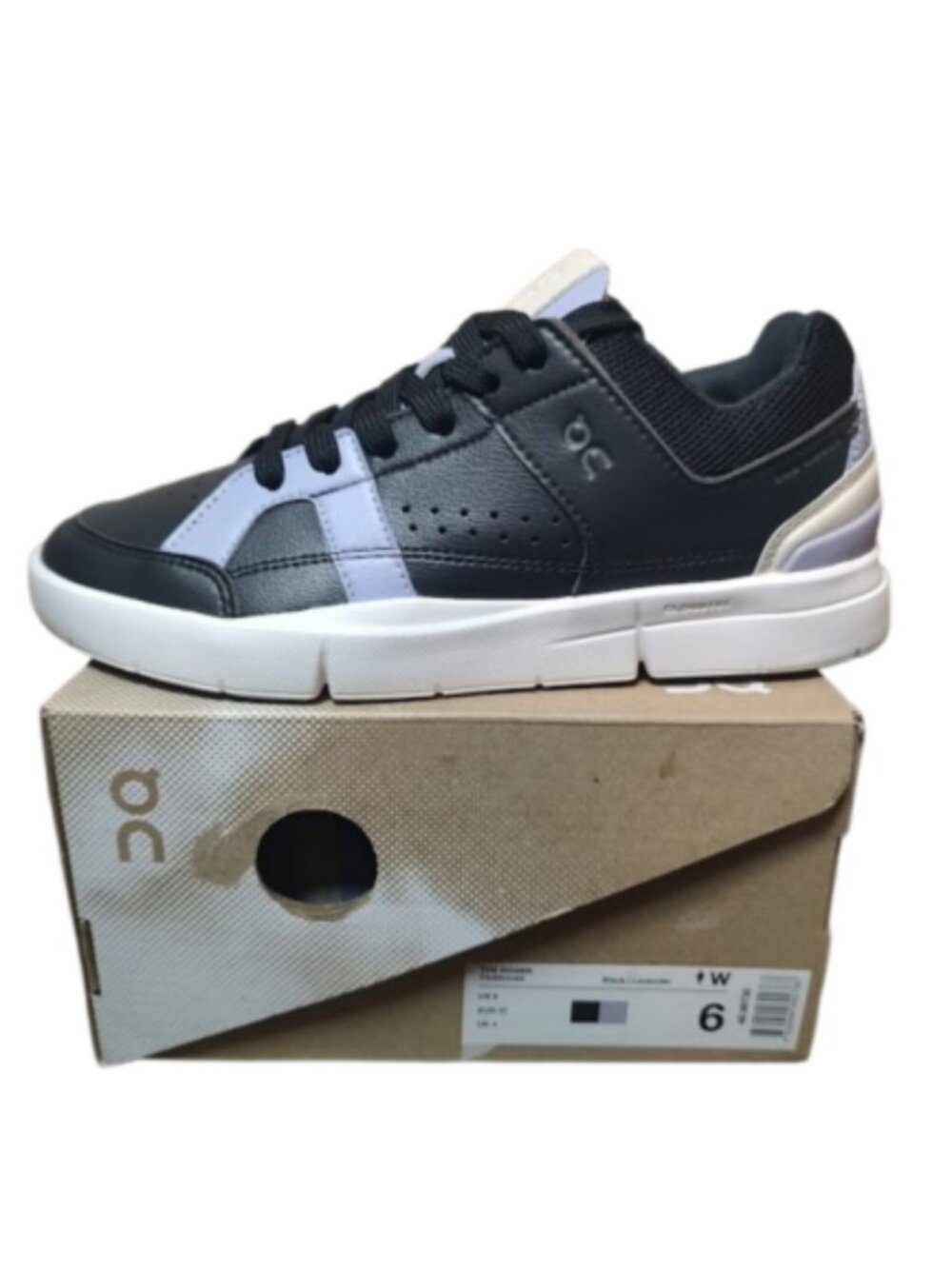 On Cloud The Roger Clubhouse Black Lavender 48-98735 Women's Size 6 NIB